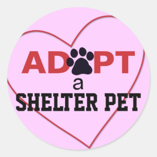 Een Shelter Pet aannemen Ronde Sticker