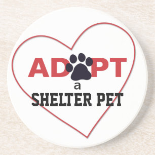 Een Shelter Pet aannemen Zandsteen Onderzetter