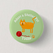 Een Shelter Pet Cat aannemen Ronde Button 3,2 Cm (Voorkant)
