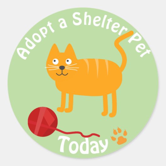 Een Shelter Pet Cat aannemen Ronde Sticker (Voorkant)