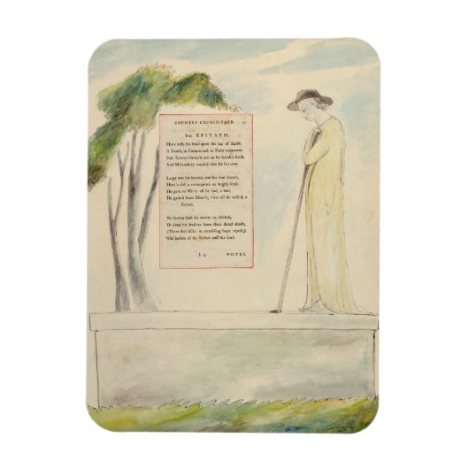 Een Shepherd die de Epitaph leest, van Elegy Magneet (Verticaal)