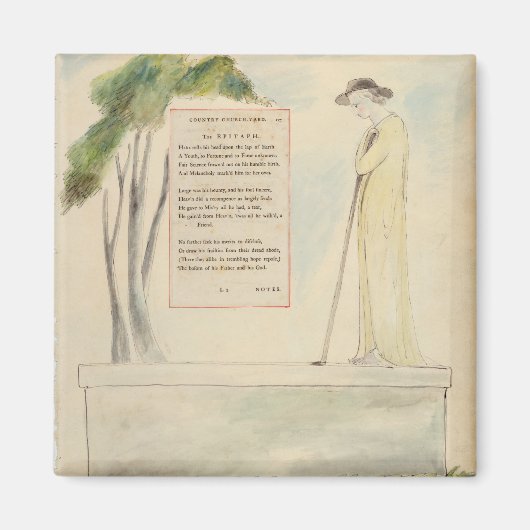 Een Shepherd die de Epitaph leest, van Elegy Magneet (Voorkant)