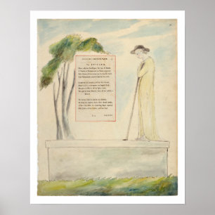 Een Shepherd die de Epitaph leest, van Elegy Poster