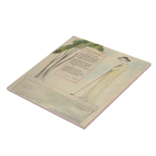 Een Shepherd die de Epitaph leest, van Elegy Tegeltje (Zijkant)