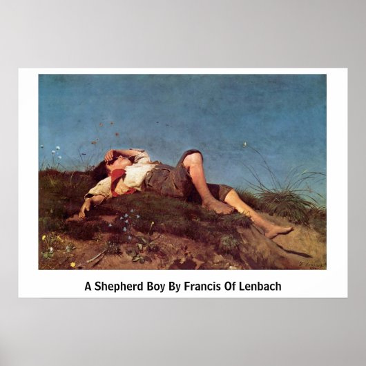 Een Shepherd jongen van Francis of Lenbach Poster (Voorkant)