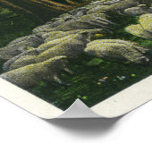 Een Shepherd Leading Sheep op een Maine Highway Poster (Hoek)