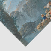 Een Shepherdess-paar in een berglandschap Tissuepapier (Detail)