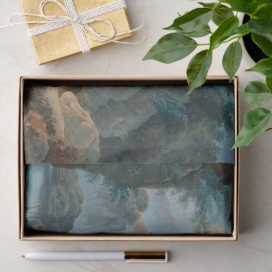 Een Shepherdess-paar in een berglandschap Tissuepapier (Geschenk)