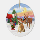 Een Shiba Inu Keramisch Ornament (Links)