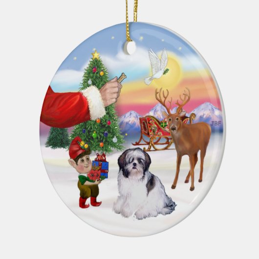Een Shih Tzu (A) Keramisch Ornament (Links)