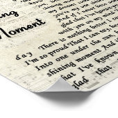 Een shining Moment Manuscript Song Lyric Print (Hoek)