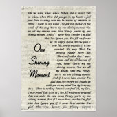 Een shining Moment  Manuscript Song Lyric Print (Voorkant)