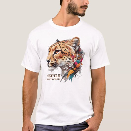 Een shirt met kleurrijk ontwerp van cheetah's hoof (Voorkant)