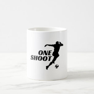 Eén Shoot Voetbal Silhouet Koffiemok
