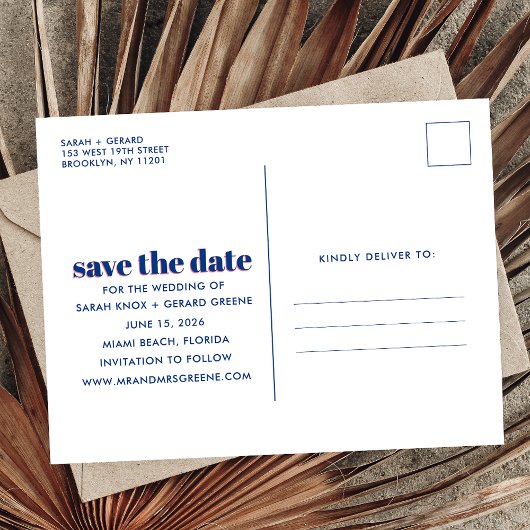 Een Shore Thing Foto Strand Bruiloft Save the Date Aankondigingskaart