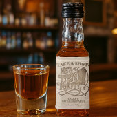 Eén shot: de knoop doorhakken - Rurale vrijgezelle Likeurfles Etiket