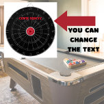 Eén shot om te winnen dartbord<br><div class="desc">Alles of niets Darts, zwarte achtergrond met een overmaatse rode stier. Pas de tekst aan om te zeggen wat je maar wilt.</div>
