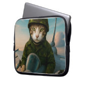 Een Siam Air Force Cat met laptophoes 10 inch Laptop Sleeve (Voorkant Links)