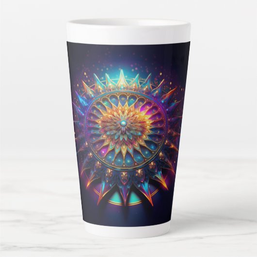 Een Sierpinski Gasket Fractal Latte Mok (Voorkant)
