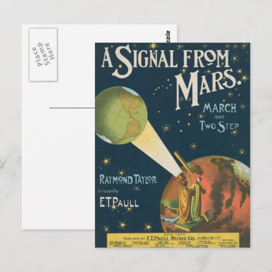 Een signaal van Mars Briefkaart (Voorkant / Achterkant)