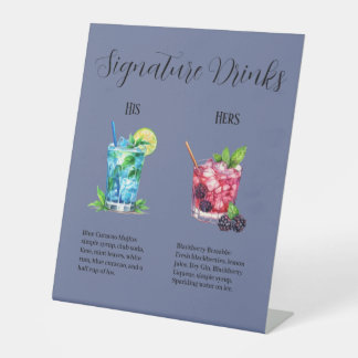 Een Signature Drink Menu Sjabloon voor elke gelege Reclamebord Met Voetstuk