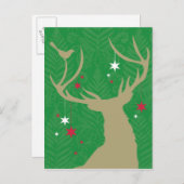 Een silhouet van een hert met sterren die uit zijn briefkaart (Voorkant / Achterkant)