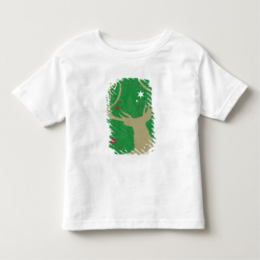 Een silhouet van een hert met sterren die uit zijn kinder shirts (Voorkant)