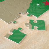 Een silhouet van een hert met sterren die uit zijn legpuzzel (Zijkant)