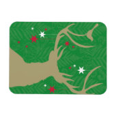 Een silhouet van een hert met sterren die uit zijn magneet (Horizontaal)