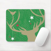 Een silhouet van een hert met sterren die uit zijn muismat (Met muis)