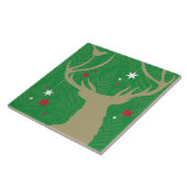 Een silhouet van een hert met sterren die uit zijn tegeltje (Zijkant)