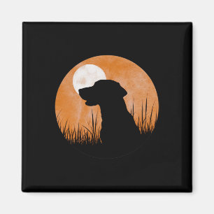 Een silhouet van een jachtzwart of geel lab op O Magneet