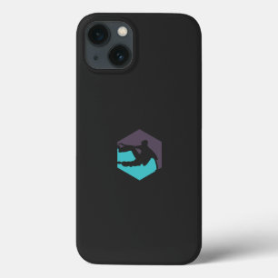 Een silhouet van een man met een surfplank Case-Mate iPhone case