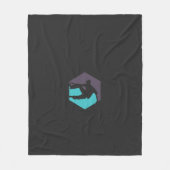 Een silhouet van een man met een surfplank fleece deken (Voorkant)