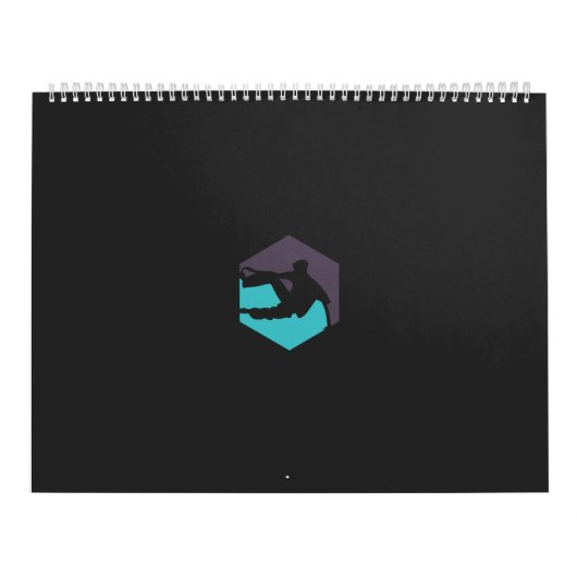 Een silhouet van een man met een surfplank kalender (Hoes)