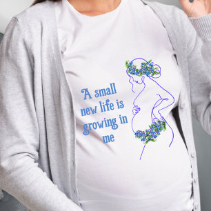 Een Silhouet van een Zwangere Vrouw met Citaat T-shirt