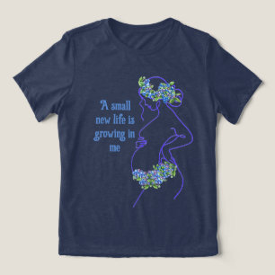 Een Silhouet van een Zwangere Vrouw met Citaat Tri-Blend Shirt