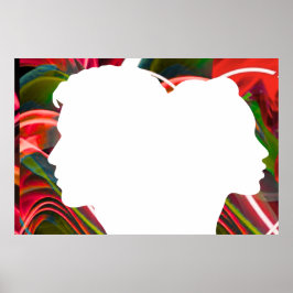 Een Silhouet Van Jou en Mij Op Een Muurposter Poster