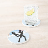 Een Silhouette paar ijsschaatsen Onderzetter (Zijkant)