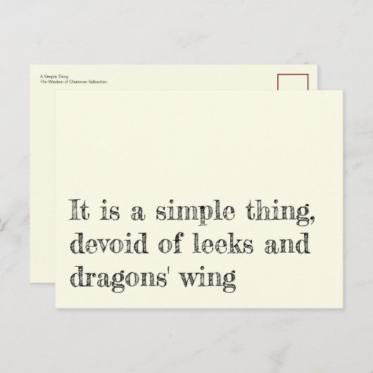 Een simpel ding briefkaart (Voorkant / Achterkant)