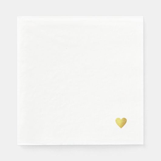 een simpel faux gouden liefdeshart op een witte br servet (Voorkant)