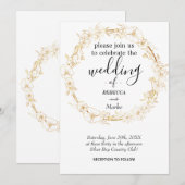 Een simpele witte gouden uitnodiging voor je (Voorkant / Achterkant)