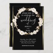 Een simpele witte gouden uitnodiging voor je (Voorkant / Achterkant)