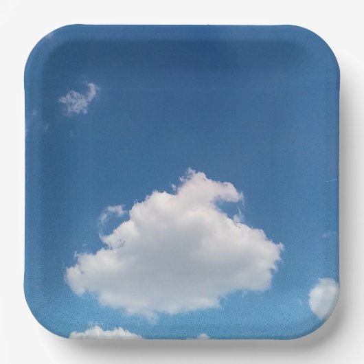 Een simpele wolk papieren bordje (Voorkant)