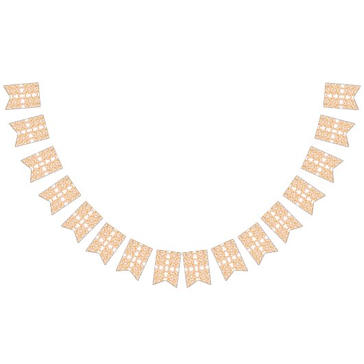 Een sinaasappel en wit behang met een bloemmotief vlaggetjes (Alle)