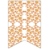 Een sinaasappel en wit behang met een bloemmotief vlaggetjes (Derde vlag)