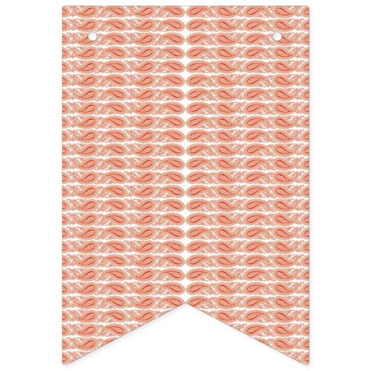 Een sinaasappel en wit patroon op een witte achter vlaggetjes (Eerste vlag)