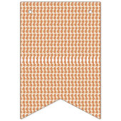 Een sinaasappel en wit patroon op een witte achter vlaggetjes (Eerste vlag)