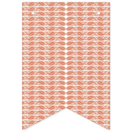 Een sinaasappel en wit patroon op een witte achter vlaggetjes (Derde vlag)