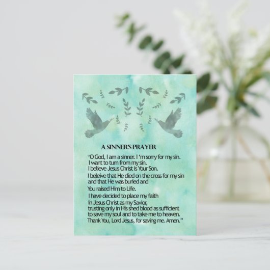 Een Sinnersgebed Briefkaart (Staand voorkant)